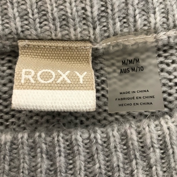 ROXY Women's Candidate Waves Pointelle Pullover Sweater Size Medium Gray - Picture 5 of 10